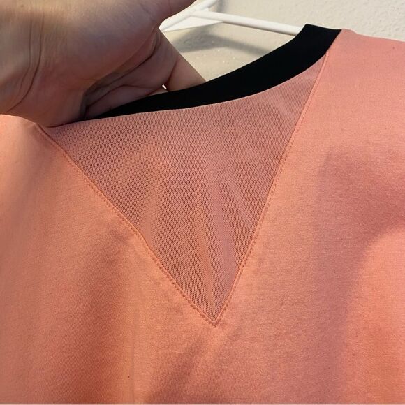 Nike Sportswear Bonded Half Sleeve Mesh sleeve T shirt pleated back pink L - Picture 7 of 12